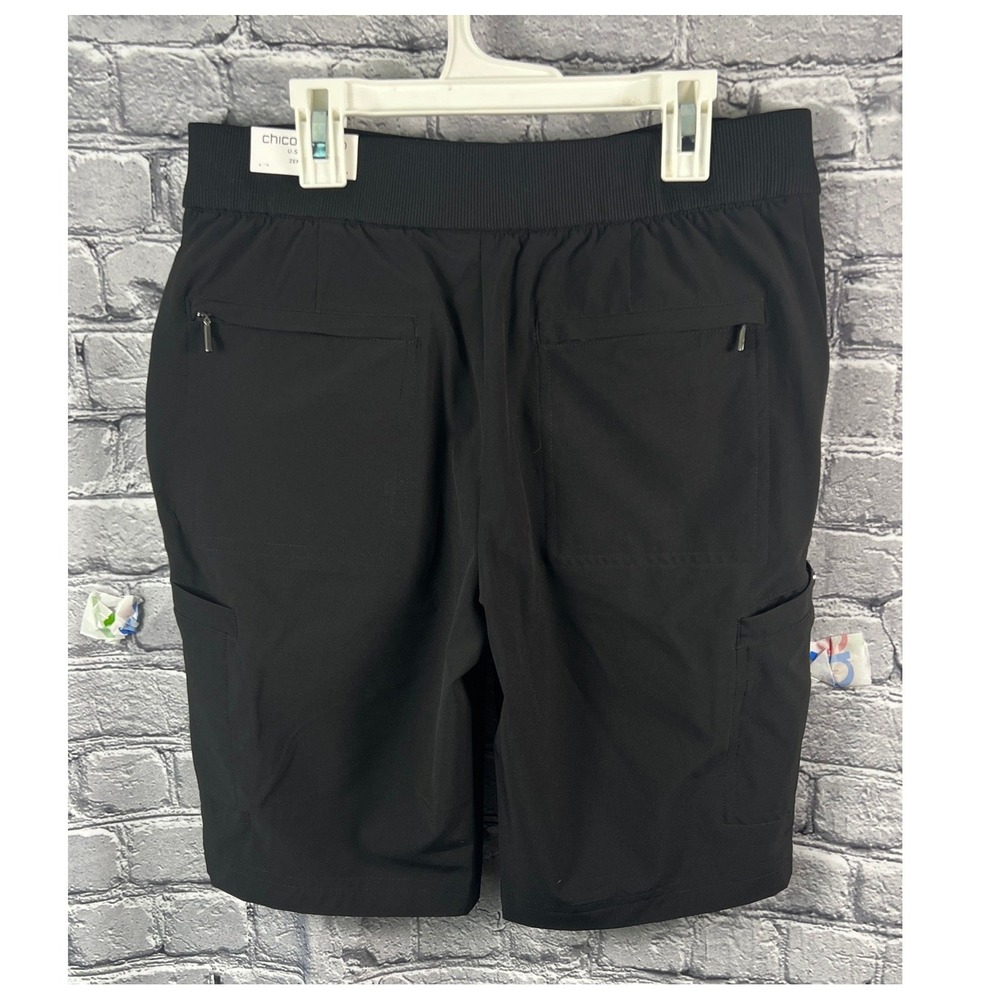 Chico's Zenergy Cargo Walking  Shorts Womens Size 4 Black New With Tags - Picture 4 of 6